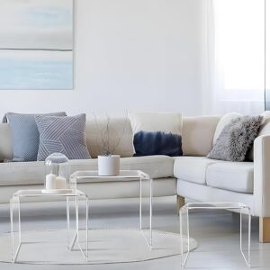 Set of 3 Large Clear Acrylic Nesting Tables